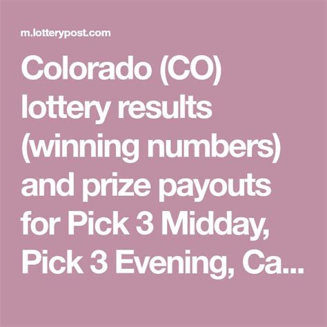 colorado lottery lotto winning numbers|colorado lotto+ results and payouts.